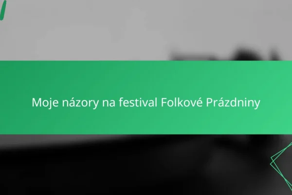 Moje názory na festival Folkové Prázdniny