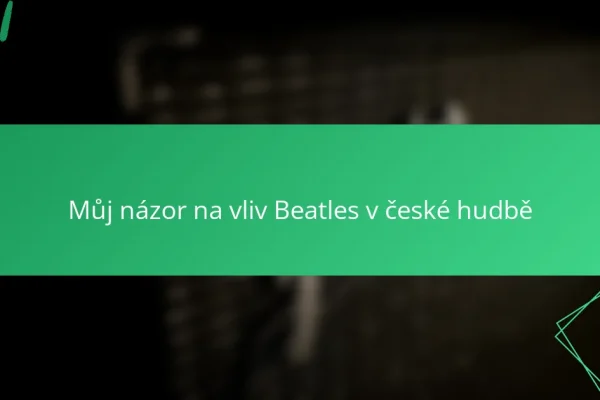 Můj názor na vliv Beatles v české hudbě