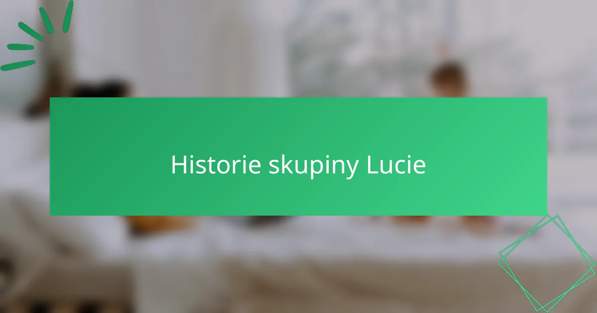 Historie skupiny Lucie