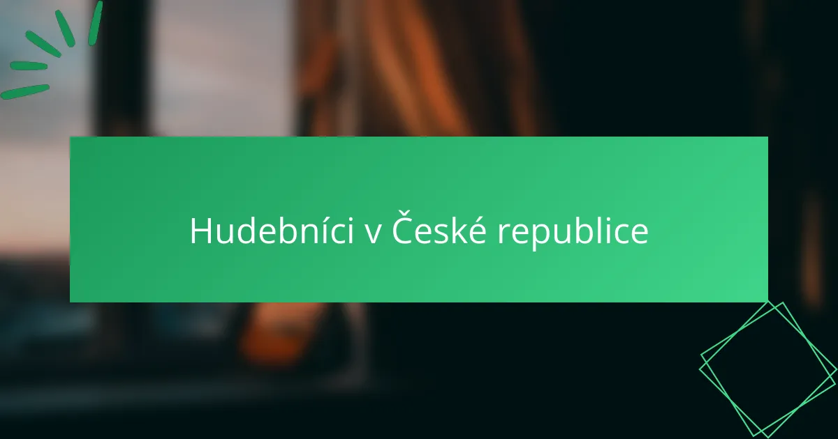 Hudebníci v České republice
