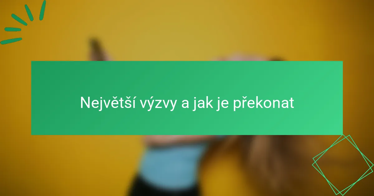Největší výzvy a jak je překonat