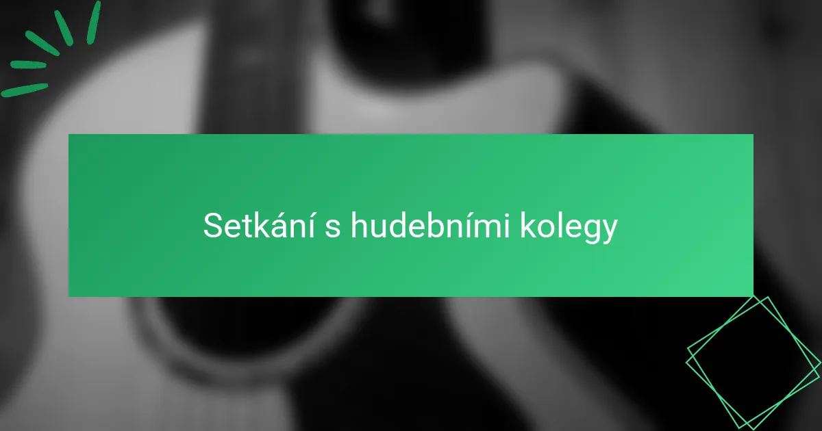 Setkání s hudebními kolegy