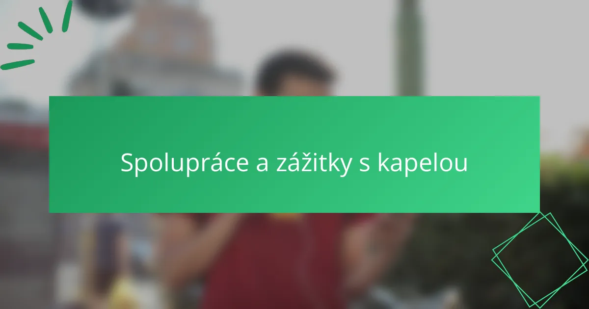 Spolupráce a zážitky s kapelou