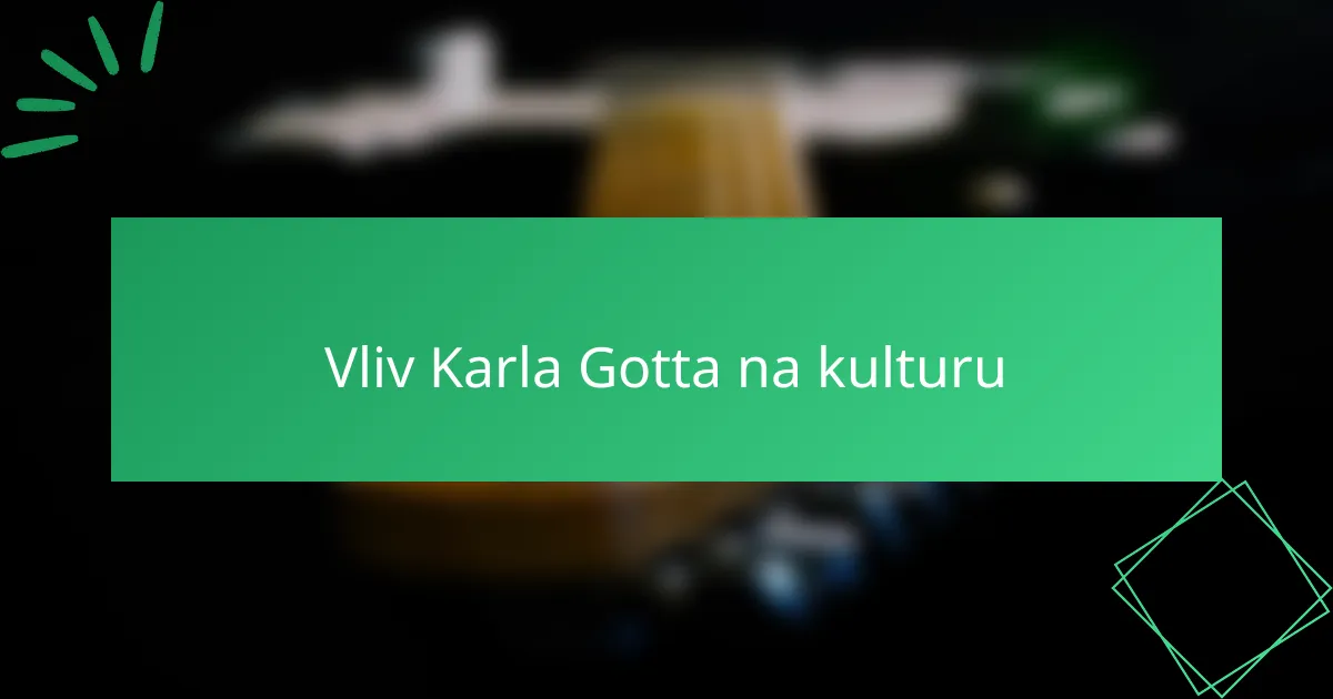Vliv Karla Gotta na kulturu